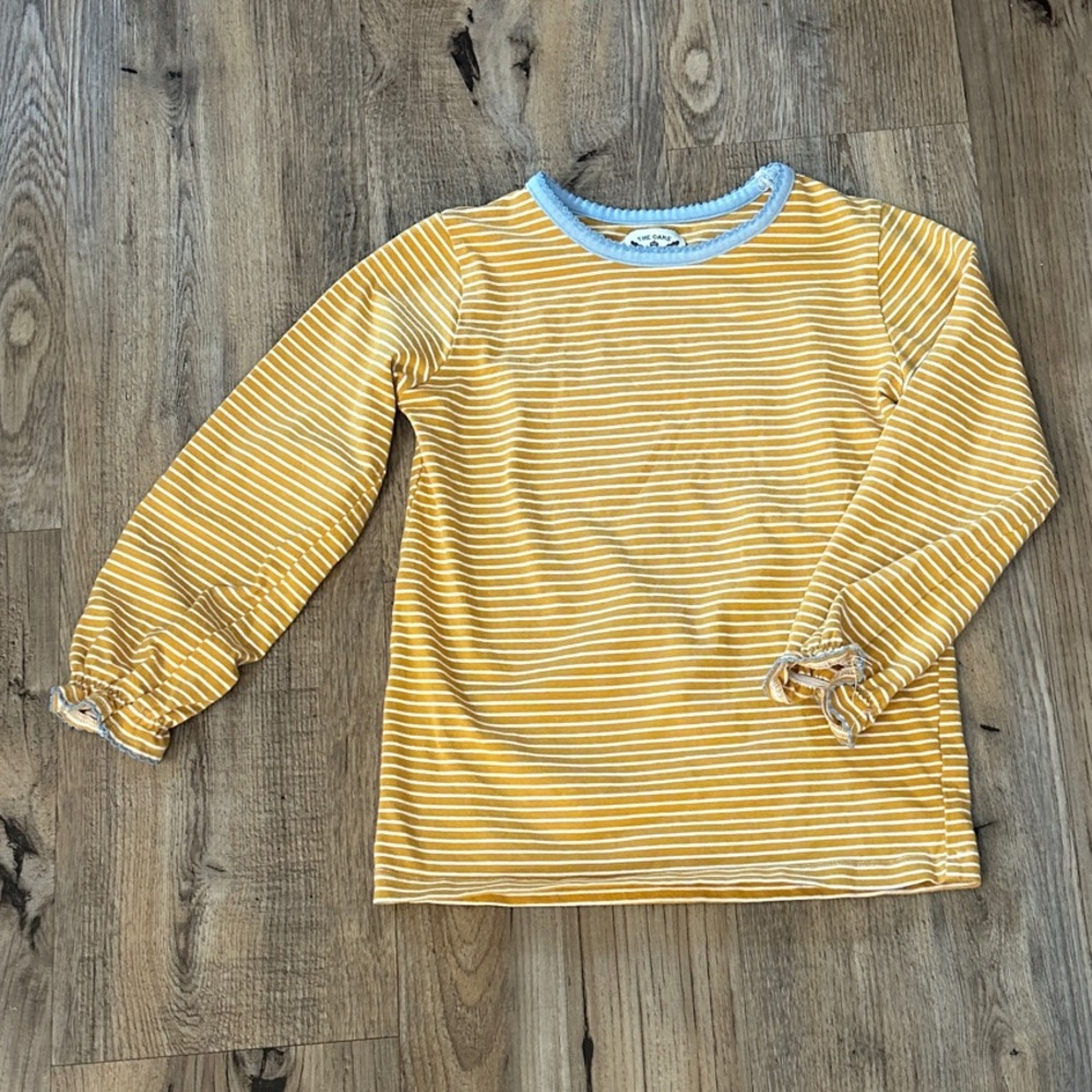 The Oakes Apparel Yellow Striped Kids Long Sleeve Shirt